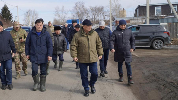 Аким Акмолинской области проверил паводковую ситуацию в Буландынском районе