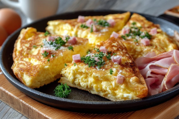 Завтрак вкуснее пиццы: кладу батон на сковороду, заливаю яйцами и посыпаю колбасой &mdash; 5 минут, и готово