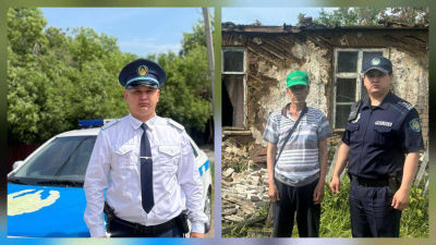 Полицейский спас человека из огня в СКО